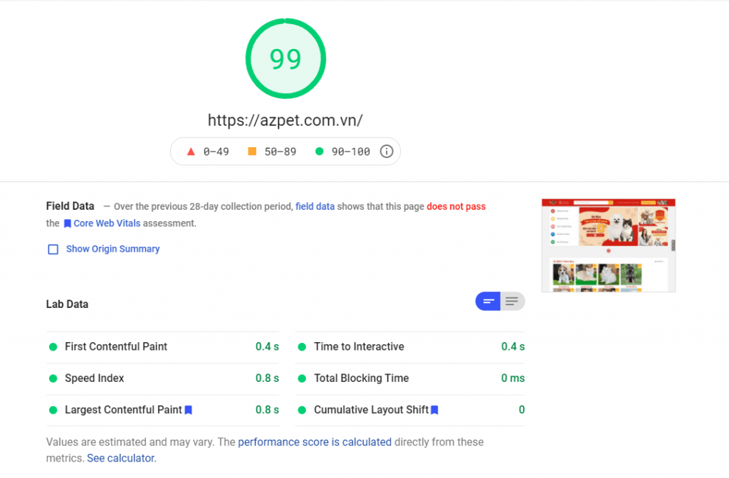 Tối ưu tốc độ website trên Google PageSpeed Insights