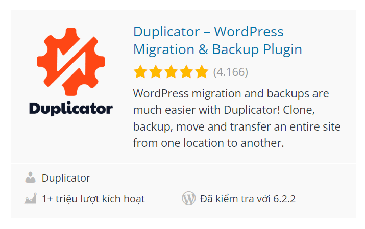 Backup website bằng plugin Duplicator